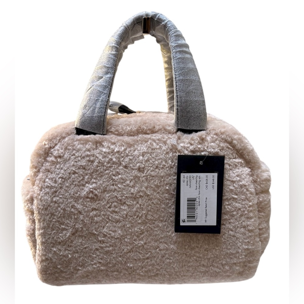 Kate Spade Après Chic Faux Shearling Satchel Cream Black NWT - Picture 5 of 11